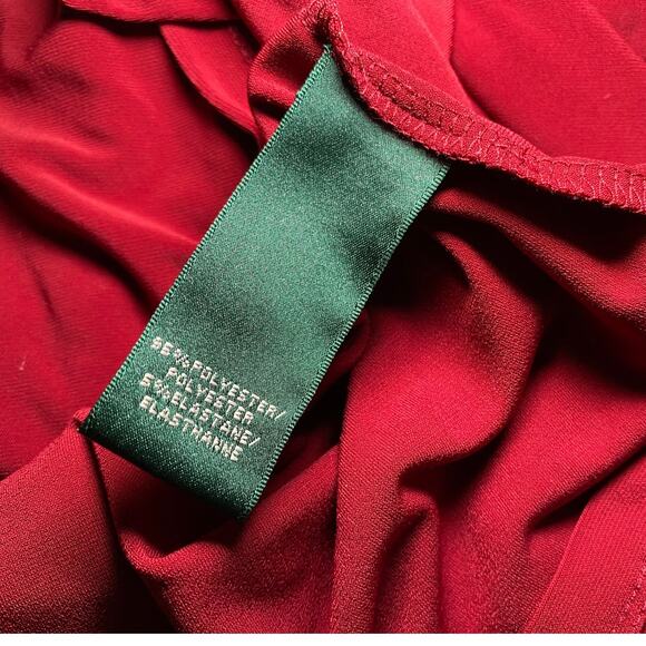 Lauren Ralph Lauren Red Quarter Sleeve - Midi Dress - Picture 12 of 13